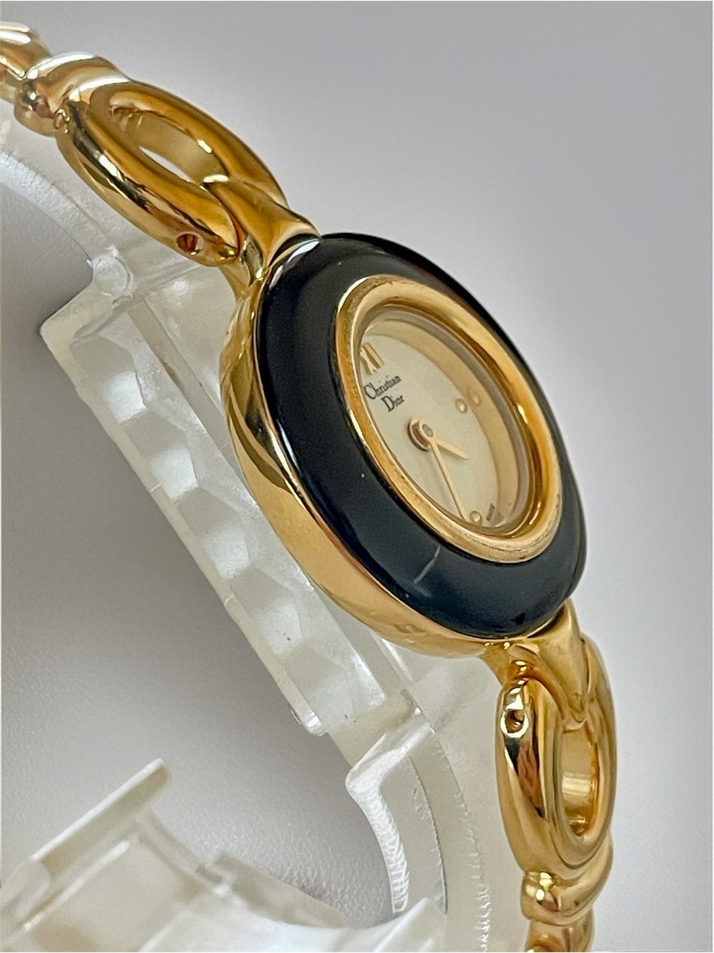 Christian Dior Gold With Black Change Bezel Link Bracelet Watch - Picture 11 of 16